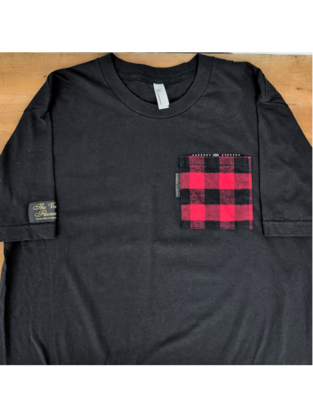 Men's Vermont Flannel X American Apparel USA Made Pocket T-Shirt Large